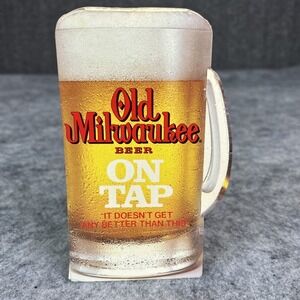 Vintage Old Milwaukee Beer On Tap Breweriana Store Bar Display Standee Two Sides